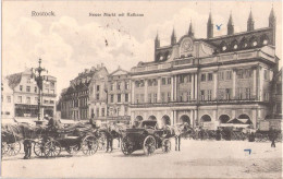ROSTOCK Markt Droschken Vor Rathaus Lieferwagen Genossenschafts Molkerei BÜTZOW 5.11.1918 Als Feldpost Formationsstempel - Buetzow