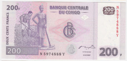 Congo P 99 A - 200 Francs 31.7.2007 Prefix N - UNC - Demokratische Republik Kongo & Zaire