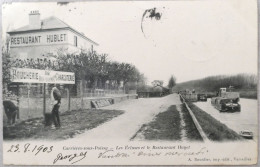 C. P. A. : 78 : CARRIERES SOUS POISSY : Les Ecluses Et Le Restaurant HAYET, Péniche, Animé, Timbre En 1903 - Carrieres Sous Poissy