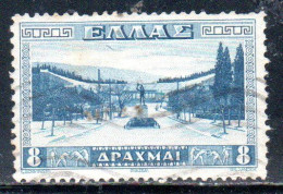 GREECE GRECIA HELLAS 1934 APPROACH TO ATHENS STADIUM 8d USED USATO OBLITERE' - Used Stamps