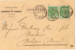 Perforation CdH Carrières Du Hainaut SOIGNIES Sur Carte Commerciale - 1909-34