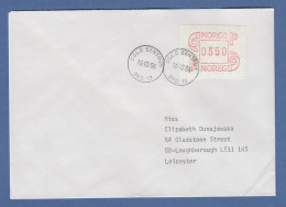 Norwegen 1986 FRAMA-ATM Mi.-Nr. 3.2b Wert 0350 Auf FDC OSLO 16.10.86 Nach GB - Automaatzegels [ATM]
