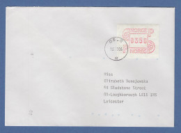 Norwegen 1986 FRAMA-ATM Mi.-Nr. 3.2b Wert 0350 Auf FDC OSLO 16.10.86 -> GB - Machine Labels [ATM]