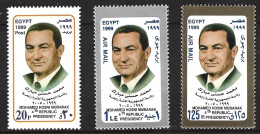 EGYPTE. N°1645 + PA 282-3 De 1999. Président Moubarak. - Unused Stamps