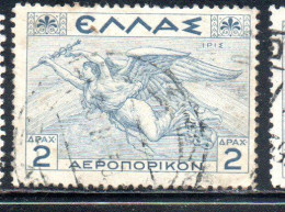 GREECE GRECIA ELLAS 1935 AIR POST MAIL AIRMAIL MYTHOLOGICAL IRIS 2d USED USATO OBLITERE' - Gebraucht