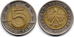 MA 30129 / Pologne - Poland - Polen 5 Zlotes 1994 TTB+ - Polonia