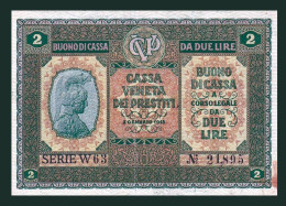 # # # Banknote Italien 2 Lire 1918 AU # # # - [ 4] Vorläufige Ausgaben