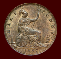 Great Britain 1887 Half-Penny About UNC British 1/2 Penny - Autres & Non Classés