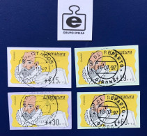 España Spain 1996, LITERATURA CERVANTES, ATM EPELSA, SERIE 1996, PAPEL SEMI FOSFORESCENTE, USADO EN PTS - Machine Labels [ATM]