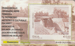 TESSERA FILATELICA VALORE 0,6 EURO DOLMEN LA CHIANCA (TF1103 - Philatelic Cards