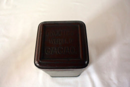 C23 Ancienne Boite Métallique GROOTES WERELD CACAO Old Metal Box - Dosen