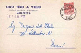 MOLFETTA - BARI - CARTOLINA COMMERCIALE "LIDO TIRO A VOLO" - SERATE DANZANTI - STATALE MOLFETTA / GIOVINAZZO - 1956 - Molfetta