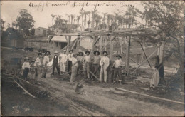 ! 1910 TOP Fotokarte Novo Hamburgo, Hamburger Berg, Photo, Fruchtlager Im Bau, Eisenbahn, Rio Grande Do Sul, Brasilien - Porto Alegre