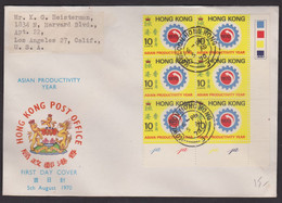 HONG KONG LETTRE FDC DE 1970 PRODUCTIVITE - Lettres & Documents