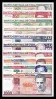 Cuba Full Set 1 3 5 10 20 50 100 200 500 1000 Pesos 2001 - 2021 Pick 121-132 Ebc/Sc- Xf/aUnc - Cuba