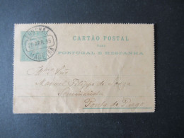 Portugal 1895 Kartenbrief Stempel Funchal Madeira Nach Ponta Do Pargo / Aus Dem Bedarf Mit Viel Inhalt!! - Funchal