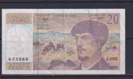 FRANCE - 1991 20 Francs Circulated Banknote - 20 F 1980-1997 ''Debussy''