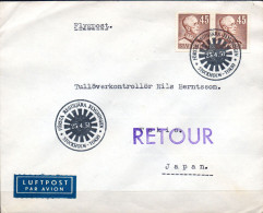 SWEDEN. 1951. Fyrst Flight Stockholm - Tokio. - Lettres & Documents