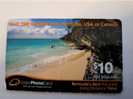 BERMUDA  $ 10,-  LOGIC/  BEACH   IN BERMUDA / DATE 3 /2003 /   PREPAID CARD  Fine USED  **16188** - Bermuda