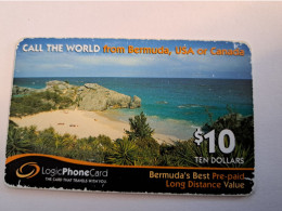 BERMUDA  $ 10,-  LOGIC/  BEACH   IN BERMUDA / DATE 3 /2003 /   PREPAID CARD  Fine USED  **16189** - Bermudes