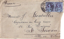 GRANDE BRETAGNE N° 95x2 S/L. DE LIVERPOOL/9.9.96 POUR LA FRANCE - Cartas & Documentos