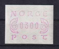 Norwegen ATM Mi.-Nr. 2.1a (schmale 0, Lia)  Portowertstufe 300 ** - Automaatzegels [ATM]