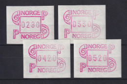 Norwegen FRAMA-ATM Mi.-Nr. 3.2d Satz 280-330-420-520 Postfrisch ** - Machine Labels [ATM]