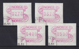 Norwegen FRAMA-ATM Mi.-Nr. 3.2d Satz 270-320-400-500 Gestempelt O - Automaatzegels [ATM]