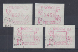 Norwegen FRAMA-ATM Mi.-Nr. 3.2d Satz 370-430-500-600 Gestempelt - Machine Labels [ATM]