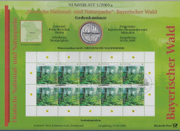 Bundesrepublik Numisblatt 1/2005 Bayerischer Wald Mit 10-Euro-Silbermünze - Sammlungen