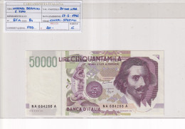 ITALIA  50000 LIRE 27-5-1992 CAT 81A - 50.000 Lire