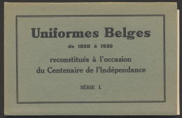 Belgische Uniformen, 1830/1930, Serie 1 Tot 4 (40 Stuks) - Sonstige & Ohne Zuordnung