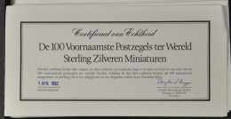 VARIA: The 100 Greatest Stamps Of The World, Sterling Silver Miniature Collection 1982, Zm - Other & Unclassified