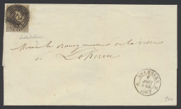 1862 N° 10 10c. Bruin, D.22-Moerbeke, Volrandig Op Brief Naar Lokeren, Dd. 9/8/1862, Zeer Frisse Brief, Zm (COBA +€30) - 1858-1862 Medallions (9/12)