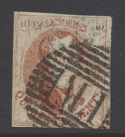 N° 12 40c. Vermiljoen, Volrandig, Ambulante Afstempeling MI, Zm (COBA €100) - 1858-1862 Medaillons (9/12)