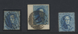 N° 14 20c. Blauw, Tanding 12 1/2, Balkenstempel NORD/8, NJ En Puntstempel 0.3, Zm (COBA +€10) - 1863-1864 Medaillons (13/16)