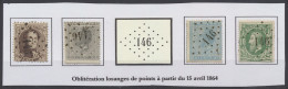 N° 17, 18, 14 En 30 Met Puntstempel GERPINNE, Zm (COBA €54) - 1865-1866 Profiel Links