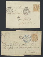 N° 33 30c. Okerrood, 8 Brieven Naar Buitenland, Mooie Poststempels, M - 1869-1883 Léopold II