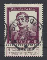 N° 122 5fr. Wijnrood Met Variëteit ZONCAG, Telegraafstempel Zottegem, Zm (OBP €65) - Ohne Zuordnung