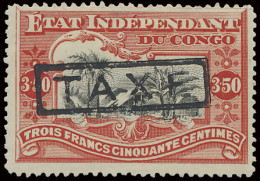 * TX 6B 3,50Fr. Vermilion - Mols Congo Free State With Boxed Overprint TAXE In Black, Hinged, Vf (OBP €525) - Other & Unclassified