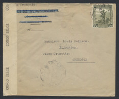 1944, Belgian Congo Censor Tape Type Aa Applied At Leopoldville By Censor Man Number 41 (in Black) On Cover Sent From Le - Covers & Documents
