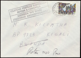 1994, Genocide Period, Cover Sent From Brussels To Kigali / Rwanda, Belgian Bilingual (French And Flemish) Boxed Cachet  - Sonstige & Ohne Zuordnung