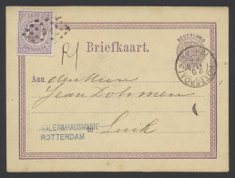 1875 PWST Rijkswapen 2 1/2c. Met Bijfrankering Rijkswapen 2 1/2c. (mooie Kleur) Van Rotterdam Naar Luik, Zm - Andere & Zonder Classificatie