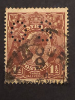 O69 1½d Red Brown With OS Puncture - Used Stamps