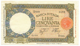 50 LIRE CAPRANESI LUPA CAPITOLINA M. STRETTO FASCIO L'AQUILA 28/08/1942 BB/SPL - Sonstige