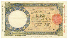 50 LIRE CAPRANESI LUPA CAPITOLINA MARG. STRETTO RETRO BI RSI 08/10/1943 BB+ - Regno D'Italia – Other