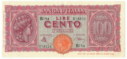 100 LIRE ITALIA TURRITA TESTINA 10/12/1944 SPL/SPL+ - Regno D'Italia – Autres