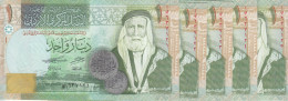 Jordan 1 Dinar 2021 P-34 LOT X5 UNC - Giordania