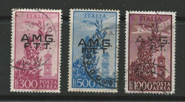 ● ITALIA TRIESTE ֍ 1948  Posta AEREA Campidoglio ֍ N. 14 / 16 Usati ● Fil. Ruota ֍ Cat. 640,00 € ● N. 1685 K ● - Airmail