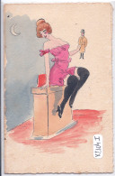 ILLUSTRATEURS- CARTE PEINTE- UNE CHATTE SUR UN TOIT BRULANT ? - Unclassified